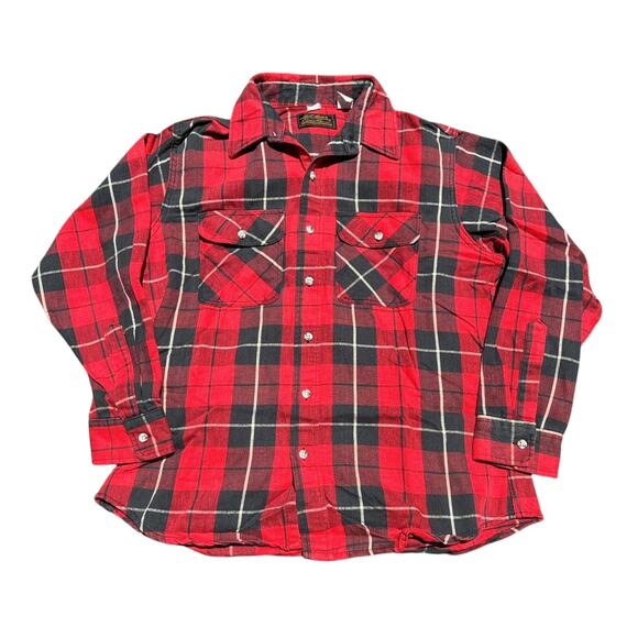Men's 90s Eddie Bauer Plaid Button-Down Flannel Shirt - Picture 1 of 2